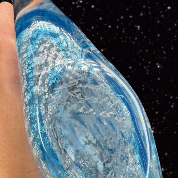 Marcolin Art Glass Crystal Fish Made in Sweden Pure Silver Signed Paperweight - Picture 6 of 16